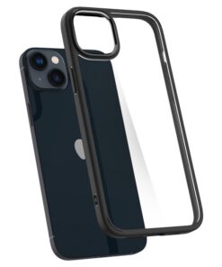 سبيجن كفر حماية كرستال هايبرد ايفون 14 بلس - شفاف (اطراف سوداء)