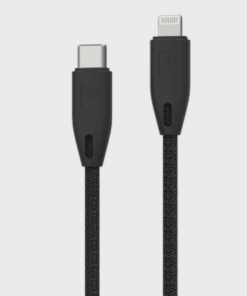 سلك ايفون بي دي 2 متر قماش اسود باورلوجي