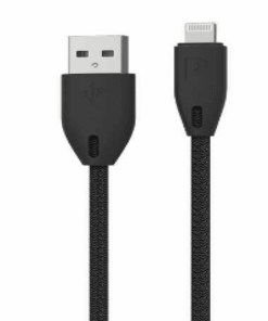 سلك ايفون 1.2 متر قماش اسود باورلوجي