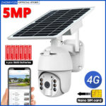 ZAOMIYOS-كاميرا CCTV IP خارجية مع لوحة شمسية ، PTZ لاسلكي ، كشف الحركة ، الحماية الأمنية ، شريحة 4G ، 8W ، 5mp ، تحديث جديد